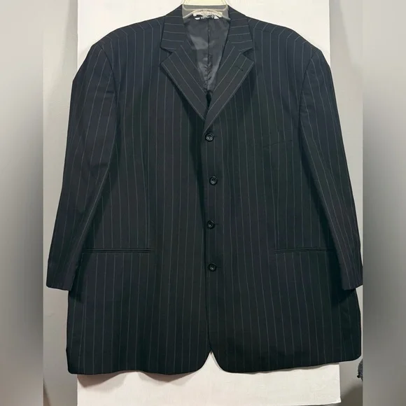 Mauro Size 56R Charcoal Pinstripe Suit Jacket - Picture 1 of 13